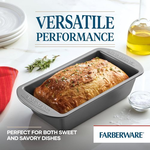 Farberware Nonstick Loaf Pan - 9-Inch x 5-Inch Gray Bakeware for Effortless Baking