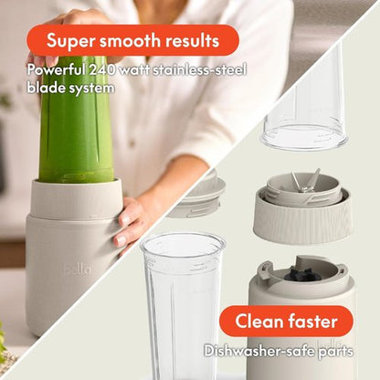 Bella Portable Rocket Blender - 6 Pcs Juicer & Smoothie Maker | BPA-Free, 240W Motor, Stainless Steel Blade
