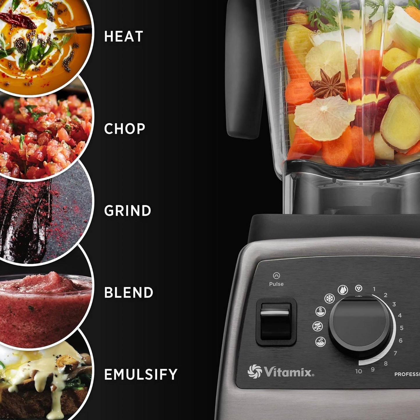 Vitamix Professional Series 750 Blender - 64 oz. Low-Profile Container, Self-Cleaning, Black