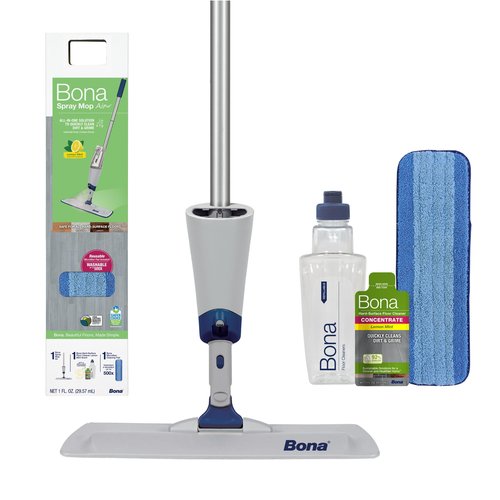 Bona Spray Mop Air - Includes Multi-Surface Floor Cleaner Concentrate and Microfiber Pad - Lemon Mint Scent - Lightweight & Compact Mop