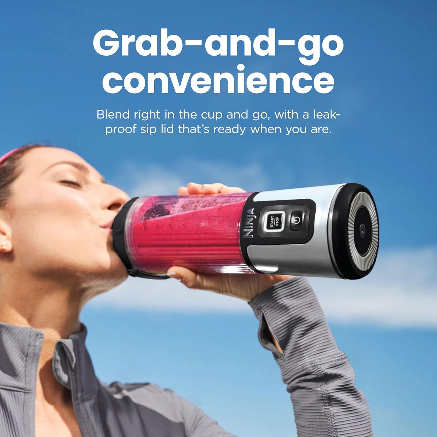 Ninja BC151WH Portable Blender - Cordless 18oz Personal Blender for Smoothies & Shakes | BPA-Free, Leakproof, USB-C Rechargeable, Dishwasher Safe