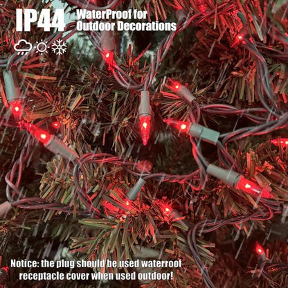 HISHINY Christmas Lights - 100 Count Red String Lights for Indoor/Outdoor Decorations | UL Certified, 21 Feet