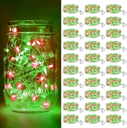 Btfarm 30 Pack Fairy Lights - Battery Operated Twinkle Lights | 7ft Waterproof Mini Silver Wire for Christmas & Weddings