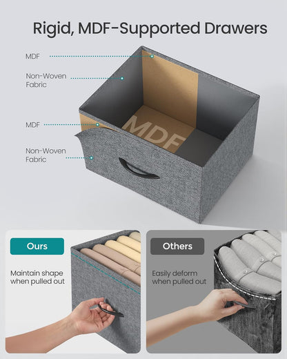 SONGMICS Dresser - Modern Chest of Drawers Storage Organizer Unit, 8 Drawer, Slate Gray