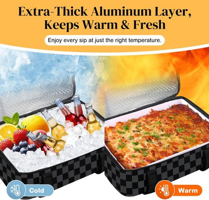 Coobiiya Insulated Casserole Carrier - Keeps Food Hot or Cold | Portable Tote Fits 9" x 13" Dish