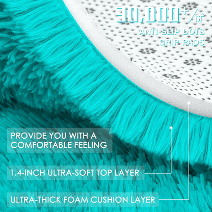 OLANLY Large Area Rug - Soft Fluffy Shaggy Carpet for Living Room & Bedroom | 8x10 Teal Blue