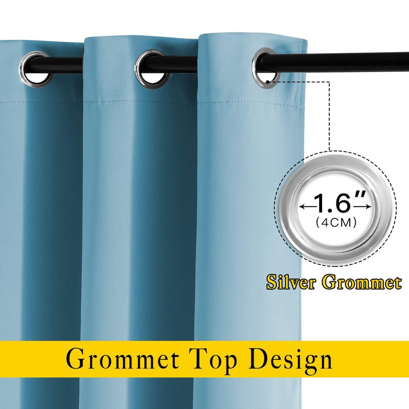 NICETOWN Room Darkening Curtain Panels - Window Treatment Thermal Insulated Grommet Light Blocking Curtains Drapes for Bedroom/Home Office (2 Panels, 46 by 54, Teal Blue)