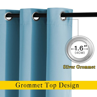 NICETOWN Room Darkening Curtain Panels - Window Treatment Thermal Insulated Grommet Light Blocking Curtains Drapes for Bedroom/Home Office (2 Panels, 46 by 54, Teal Blue)