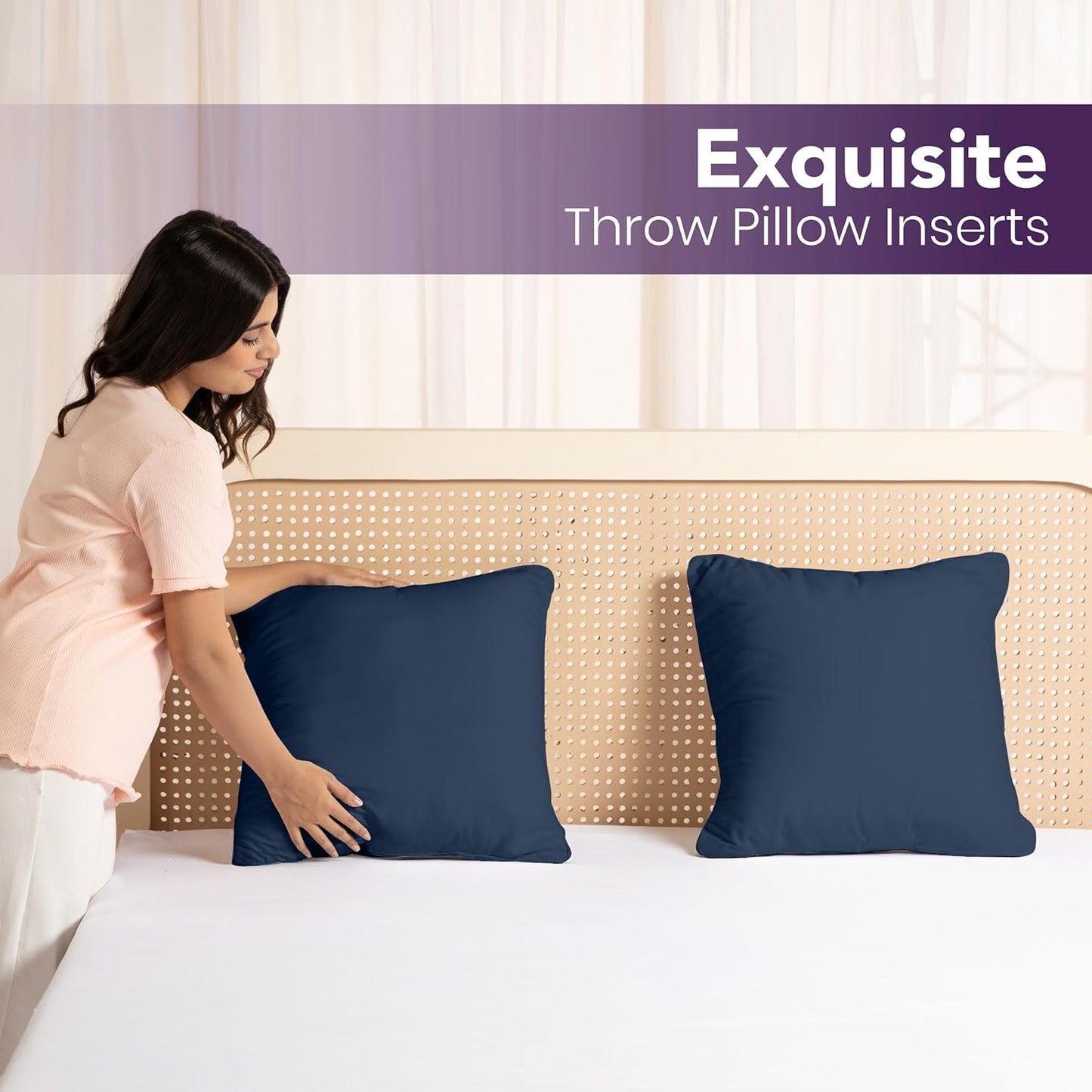 Utopia Bedding 20x20 Pillow Inserts - Set of 2 Navy Decorative Throw Pillows for Sofa & Couch