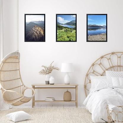 JCJMY 10x16 Picture Frame Black for Wall Hanging, Wall Mounting Horizontally or Vertically, 10 x 16 Wall Gallery Poster Photo Frame with Shatter Resistant Plexiglass, Black