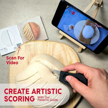 KNEADACE Magnetic Bread Lame - Professional Dough Scoring Tool with Extractable Blade & 5 Razor Blades