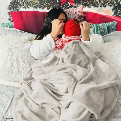Bedsure Fleece Blanket Twin Blanket Linen - 280GSM Soft Lightweight Plush Cozy Blankets for Bed, Sofa, Couch, Travel, Camping
