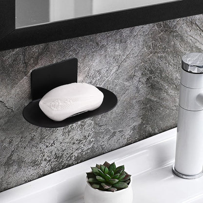 Rise age Soap Holders for Shower, Adhesive Shower Soap Holder, Stainless Steel Black Soap Bar Holder, No Drilled Soap Dishes for Wall, Bathroom, Kitchen Sink (Matte Black 2 Pcs)