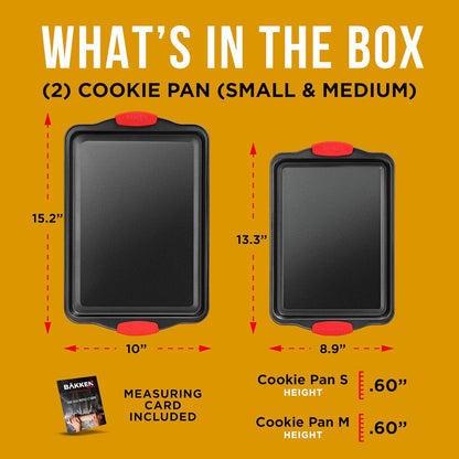 Skiennix Nonstick Carbon Steel Bakeware Set - Professional Quality Baking Trays | PFOA-Free Medium & Large Pans