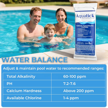 Pro-Grade Chlorine Pool Shock by [Brand Name] - 68% Cal-Hypo Granular Sanitizer for Crystal Clear Water | 2 Pack, 2lb
