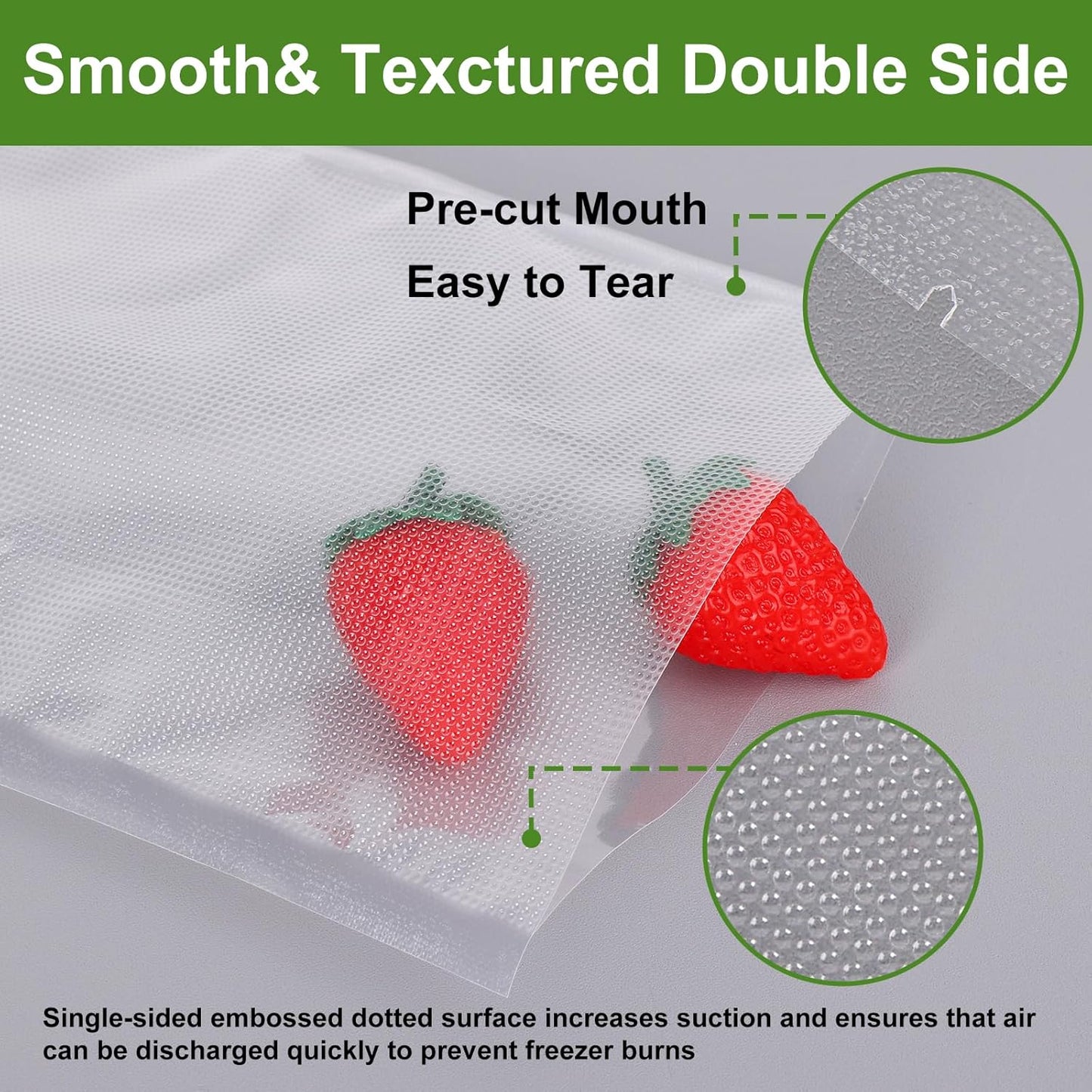 Moretoes Vacuum Sealer Bags - 100pcs BPA-Free Gallon Size 11" x 16" | Pre-Cut Commercial Grade for Food Storage & Meal Prep