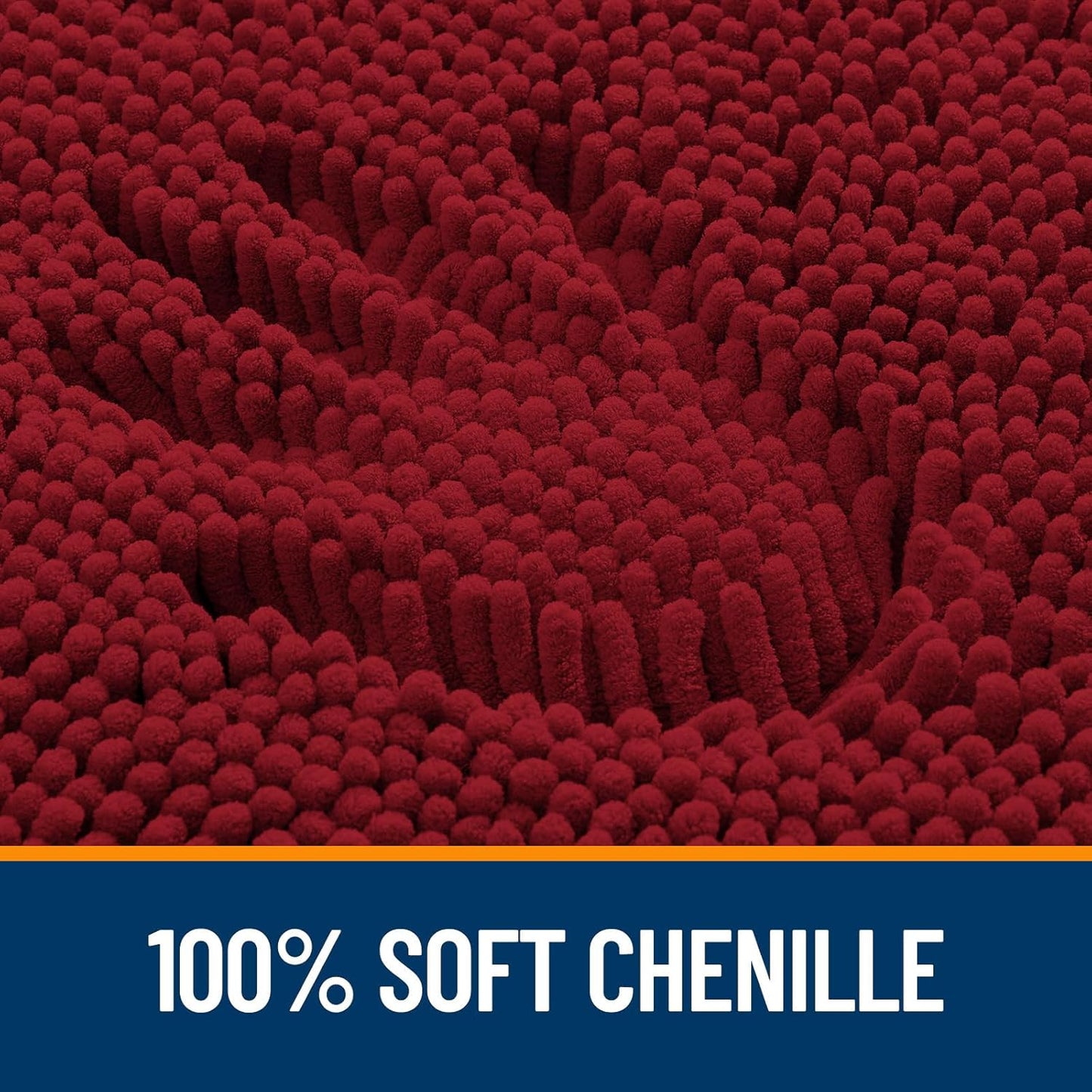 OLANLY Bathroom Rugs - Extra Soft Chenille Bath Mats | 24x16, Quick Dry & Machine Washable, Red