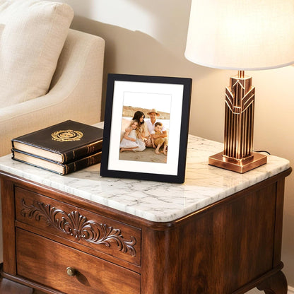 Upsimples 7x9 Picture Frame - Versatile Display for 5x7 Photos with Mat or 7x9 Without | Black, 1 Pack