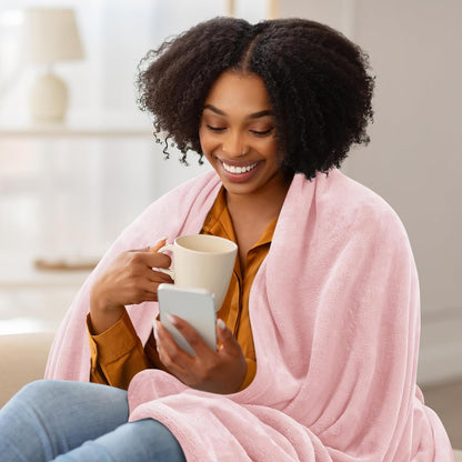 Utopia Bedding Fleece Blanket - Luxury Soft Anti-Static Microfiber in Pink | Full Size (90x84 Inch)