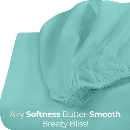 Utopia Bedding King Fitted Sheet - Deep Pocket Soft Microfiber - Spa Blue - Shrinkage & Fade Resistant