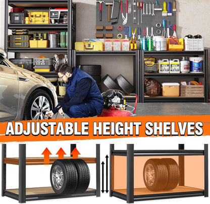 Regine Switzerland Heavy Duty Garage Shelving - 5 Tier Adjustable Metal Storage Rack | 71" H x 28" W x 12" D