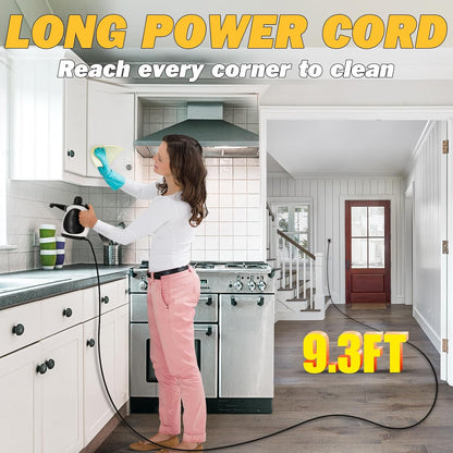 Pressurized Handheld Steam Cleaner for Home with 12 pcs Accessories, Multi-Surface Natural Steamer for Effective Cleaning, Fast Heating for Cleaning Home, Furniture, Car, Grout, Window