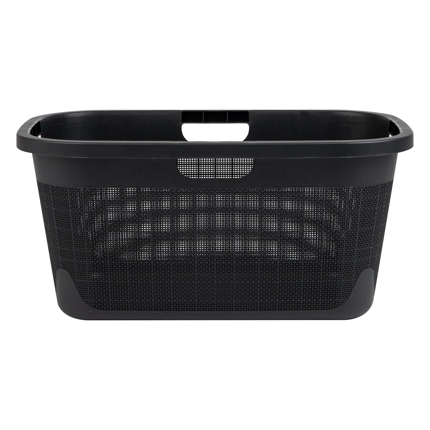 Mind Reader 40L Laundry Basket - Stylish Linen Design Clothes Hamper with Handles | Black