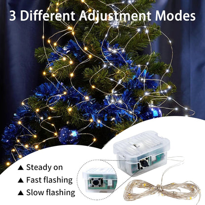 Skiennix 20 LED Fairy String Lights - 7Ft Waterproof Twinkle Lights for Weddings & Parties | Warm White & White