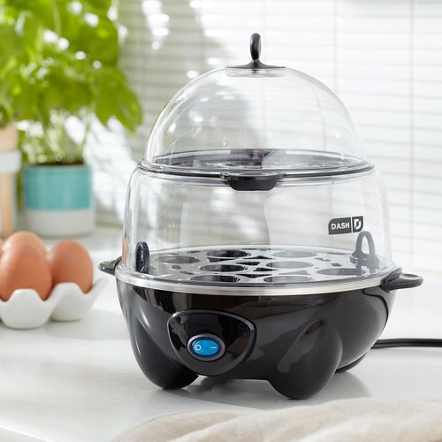 Dash Deluxe Egg Cooker - 3-in-1 Boiler, Poacher & Steamer - Holds 12 Eggs, Black | BPA Free & Dishwasher Safe