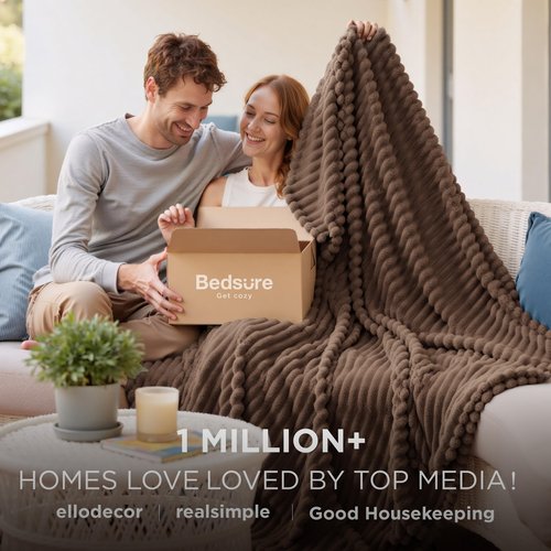 Bedsure GentleSoft Brown Fleece Blanket for Couch - Cozy Soft Blankets for Women, Cute Small Throws for Girls, 108x90 Inches