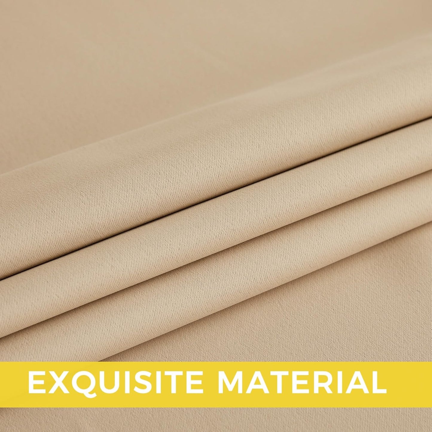 NICETOWN Blackout Curtains - Grommet Design for Light Blocking | 72-Inch Long, Biscotti Beige