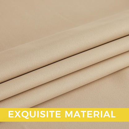 NICETOWN Blackout Curtains - Grommet Design for Light Blocking | 72-Inch Long, Biscotti Beige