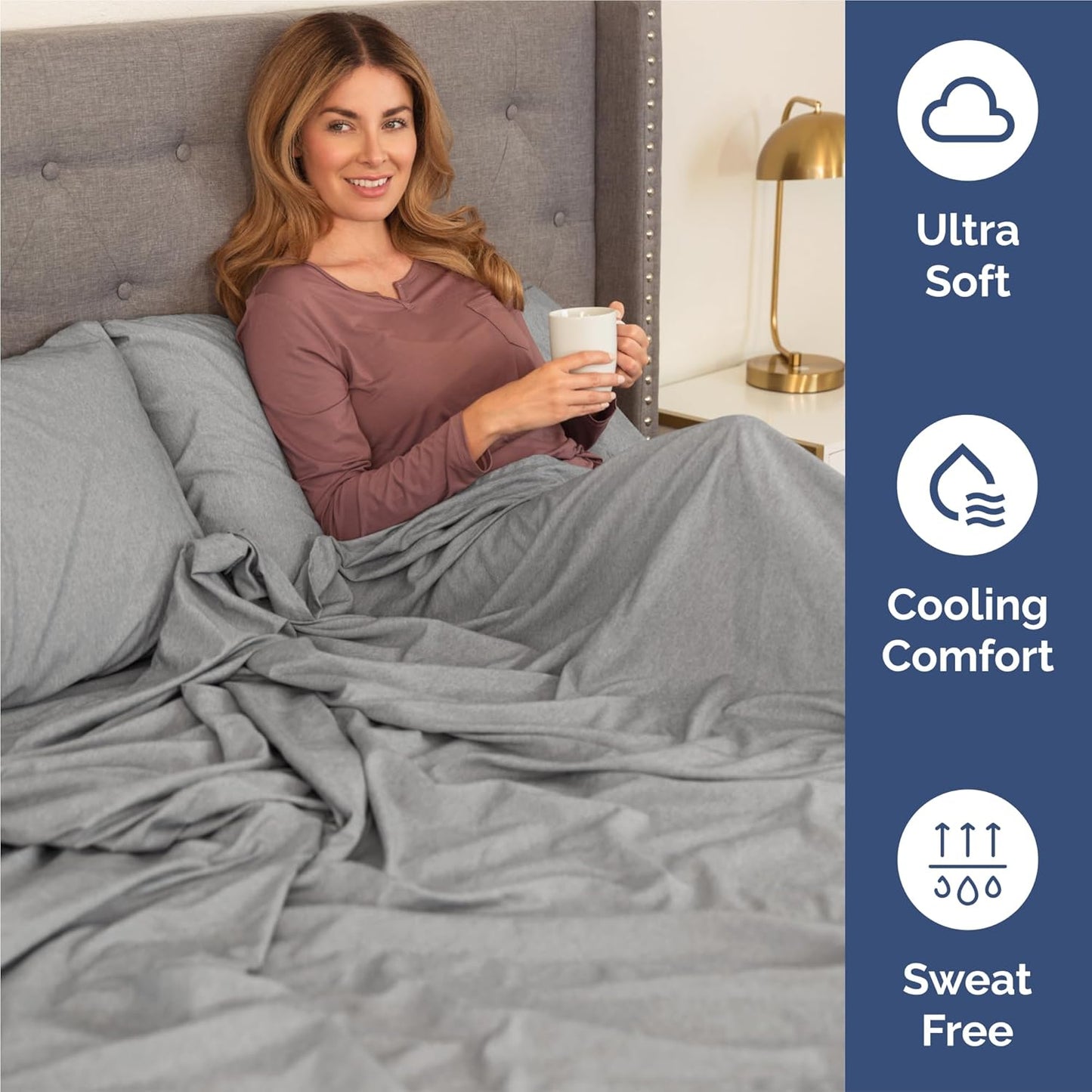 Split King Size 5 Piece Sheet Set - Comfy Cooling Bed Sheets for Luxury Bedding - Deep Pockets & Wrinkle-Free - Grey