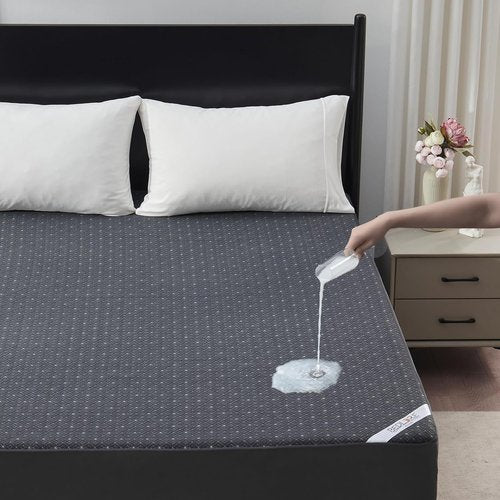 BEDLORE Waterproof Mattress Protector - Noiseless Cover with Stretchable Pockets for 6-15 Inch Mattresses | Soft Dark Gray Pad for College Dorms