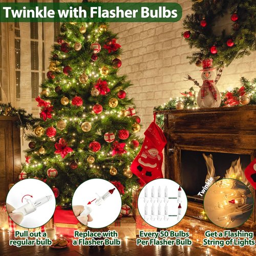 Clear Christmas Lights - 66FT Warm White Mini Lights with 200 Incandescent Bulbs | Indoor & Outdoor Holiday Decor