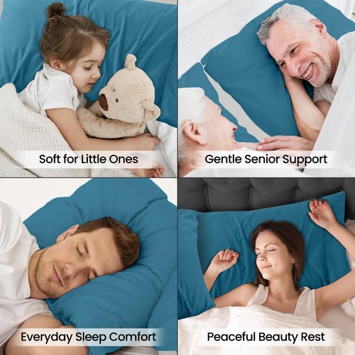 Utopia Bedding Pillow Cases Standard Size 2-Pack – Soft Brushed Microfiber – Envelope Closure – Perfect for Hospitals, Hotels, Guest Rooms – Oeko-TEX Certified, 20x26 Inches (Denim Blue)