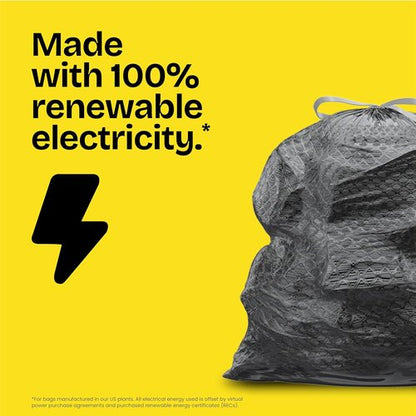 Glad 30 Gallon Trash Bags - Heavy Duty Unscented Garbage Bags with Drawstring | 50 Count