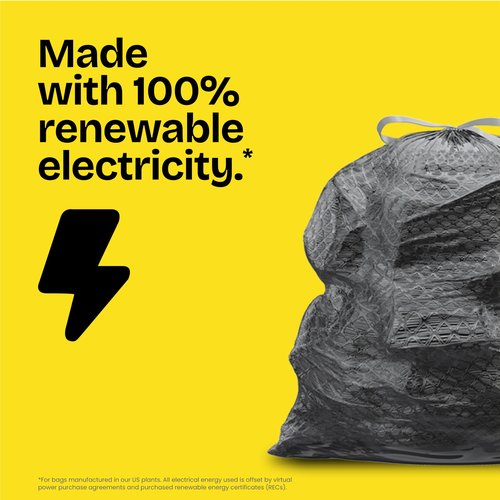 Glad Large 30 Gallon Trash Bags, Unscented Heavy Duty Garbage Bags, Forceflex with Drawstring, 50 Count (Packaging May Vary)
