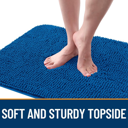 OLANLY Dog Door Mat - Absorbent Non-Slip Washable Doormat for Muddy Paws | 47x32 Deep Navy Blue