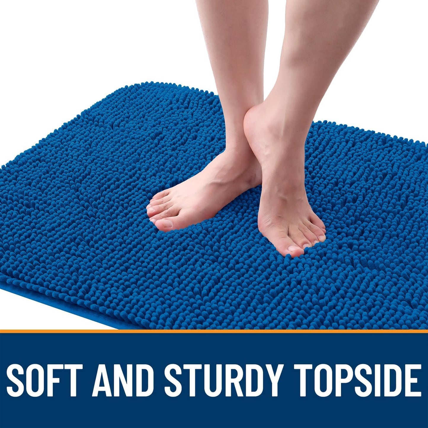 OLANLY Dog Door Mat - Absorbent Non-Slip Washable Doormat for Muddy Paws | 70x24 Deep Navy Blue
