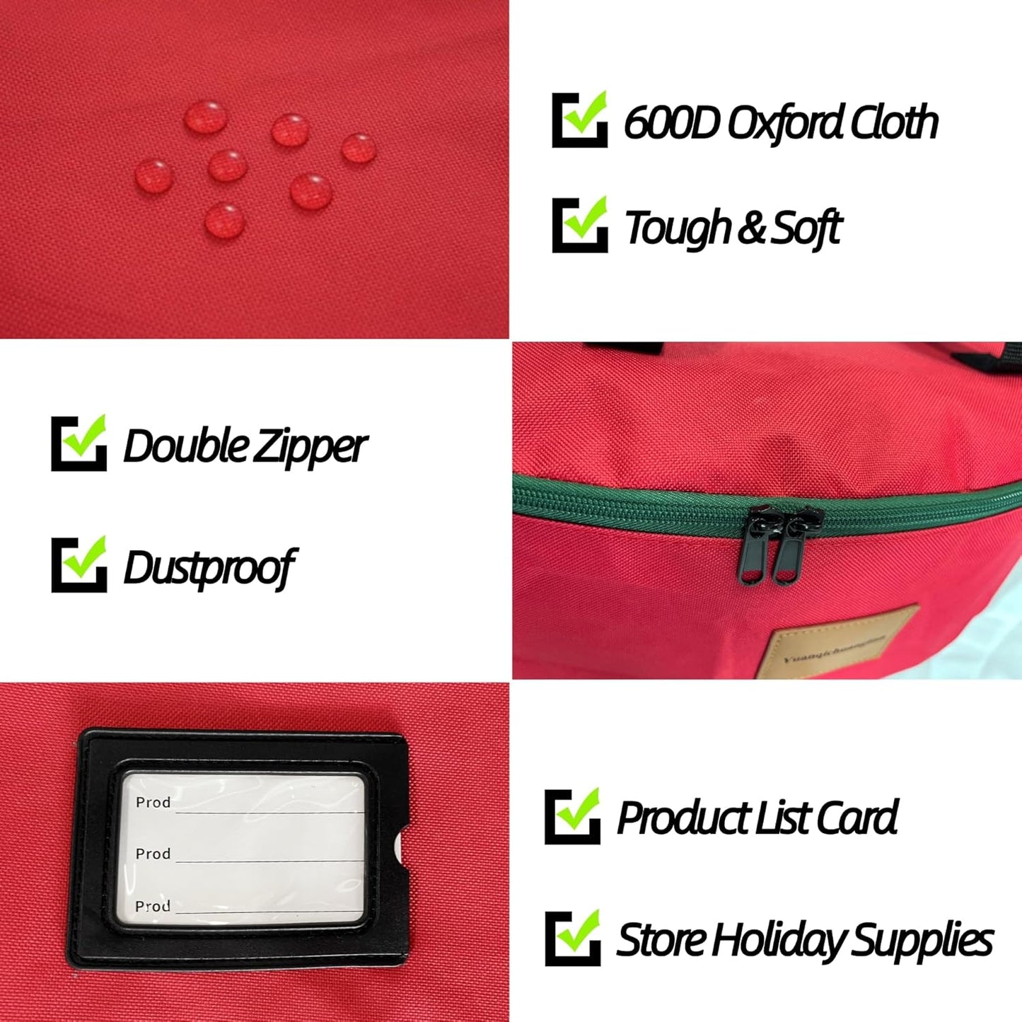 Skiennix Wreath Storage Container - Heavy Duty 600D Oxford Cloth for 30x7 Inch Holiday Wreaths