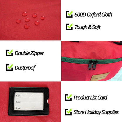 Skiennix Wreath Storage Container - Heavy Duty 600D Oxford Cloth for 30x7 Inch Holiday Wreaths