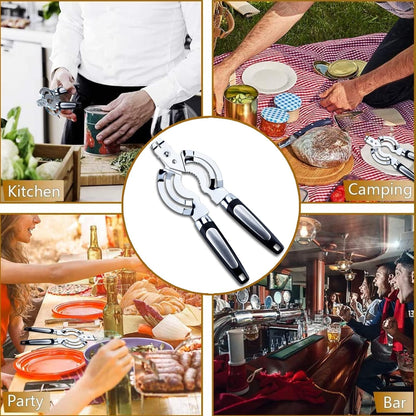 Skiennix Multi Jar Opener - Stainless Steel Lid Tool for Weak Hands & Arthritis Relief