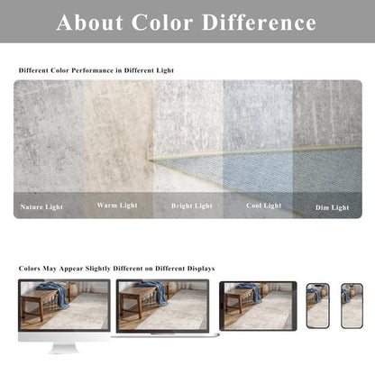 3x7 Washable Hallway Runner Rug: Abstract Stain Resistant Kitchen Rug Farmhouse Ultra Soft Bathroom Bedroom Entryway Printed Floor Mat Thin Non-Slip Carpet for Living Room Laudry(3x7,Beige/Cream)