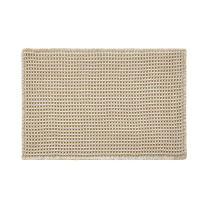 TYUU Pale Beige Bathroom Rug, Waffle Bath Mat Non Slip Washable Super Absorbent Quick Dry Boho Farmhouse Bathroom Decor, 36''x24'' Pale Beige
