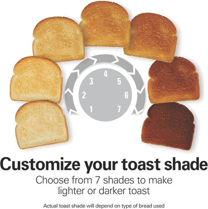 Hamilton Beach 2 Slice Toaster - Extra Wide Slots, Shade Selector & Auto-Shutoff | Red Finish