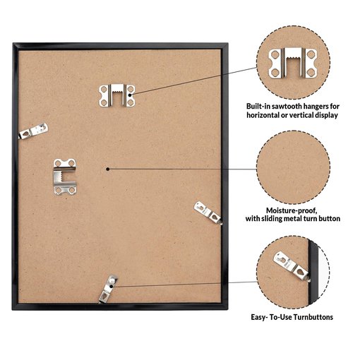 LaVie Home 8x11 Picture Frame for Wall Display, 8x11 Black Picture Frame with HD Plexiglas, 8 x 11 Frame 1 Pack, Display Frame for Vertical or Horizontal, Classic Collection