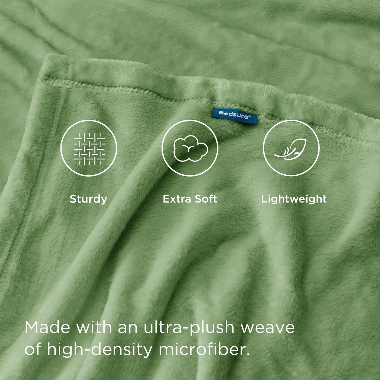 Bedsure GentleSoft Throw Blanket - Cozy 300GSM Fleece for Home Decor | Emerald, 50x60 Inches