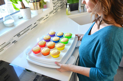 Professional Silicone Baking Cups - Premium 12 Piece Set | Reusable Muffin & Cupcake Pans | BPA Free