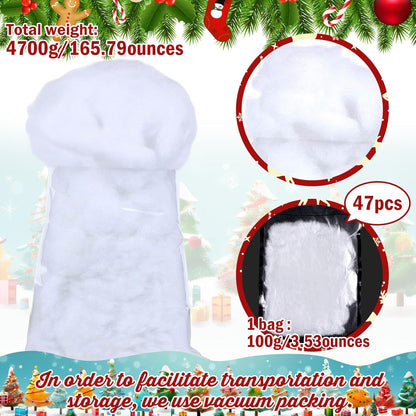 Shappy Christmas Fake Snow | 165.79 Ounce Fluffy White Cloud Fiber for Indoor Decor